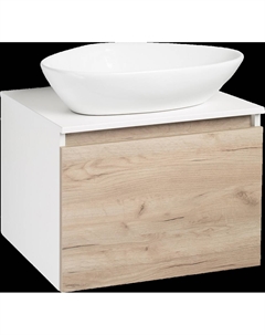 Тумба с раковиной Бари 60 крафтовый дуб, раковина Terzo 60 Runo