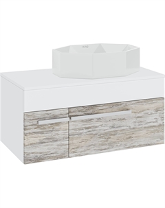 Тумба с раковиной Вудлайн 85 подвесная, скандинавский дуб, раковина Cristallo 50 Runo