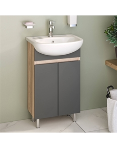 Тумба с раковиной Лада 50 графит Runo