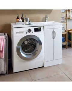 Тумба с раковиной Лира 45, L, под стиральную машину, раковина лайт Runo