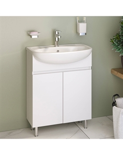 Тумба с раковиной Лада 60 белая Runo