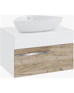 Тумба с раковиной Вудлайн 65 подвесная, крафтовый дуб, раковина Terzo 60 Runo
