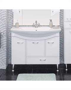 Тумба с раковиной Севилья 105 с бельевой корзиной Runo