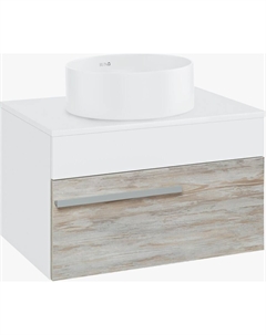 Тумба с раковиной Вудлайн 65 подвесная, скандинавский дуб, раковина Palla 40 Runo