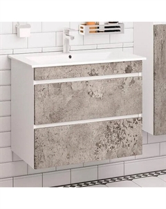 Тумба с раковиной Манхэттен 75, подвесная, серый бетон Runo