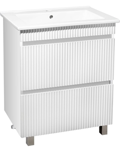 Тумба с раковиной Модена 75 напольная, белая, раковина Оскар 75 Runo