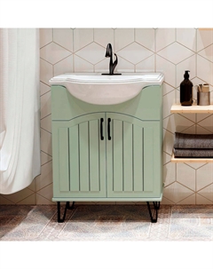 Тумба с раковиной Марсель 65, напольная, мята Runo