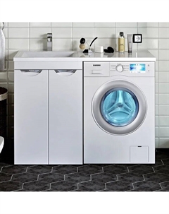 Тумба с раковиной Лира 60, R, под стиральную машину, раковина лайт Runo