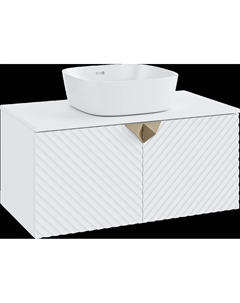 Тумба с раковиной Андорра 85 белая матовая, белый глянец, раковина Bella 40 Runo