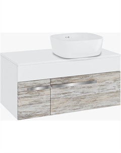 Тумба с раковиной Вудлайн 85 подвесная, скандинавский дуб, раковина Bella 40 Runo