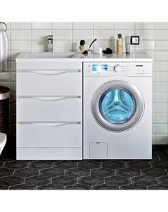 Тумба с раковиной Орион 60, R, под стиральную машину, раковины лайт Runo