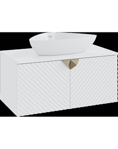 Тумба с раковиной Андорра 85 белая матовая, белый глянец, раковина Terzo 60 Runo