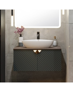 Тумба под раковину Андорра 85 графит, дуб коньячный Runo