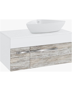 Тумба с раковиной Вудлайн 85 подвесная, скандинавский дуб, раковина Terzo 60 Runo