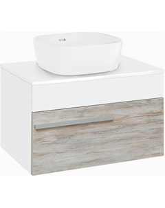 Тумба с раковиной Вудлайн 65 подвесная, скандинавский дуб, раковина Bella 40 Runo