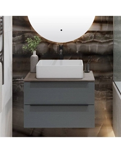 Тумба под раковину Орлеан 70 серая, черная Runo