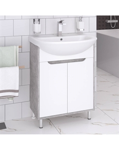 Тумба с раковиной Эко 50 серый бетон Runo