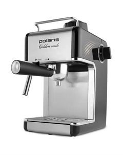 Кофеварка рожковая Polaris PCM 4006A, 800 Вт, кофе молотый, 200 мл, ручной капучинатор, черный/серебристый (PCM 4006A)