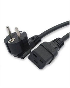 Кабель питания Schuko (Euro)(M)-IEC-320-C19 угловая вилка/прямой штекер, 16A, 5 м, черный (PWC-IEC19-SHM-5.0-BK) Hyperline