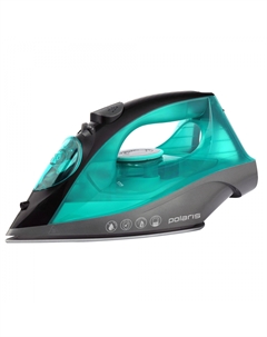 Утюг Polaris PIR 2430K 2.4 кВт, длина шнура 2 м, черный/бирюзовый (PIR 2430K)