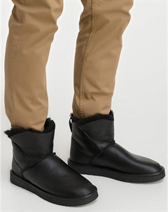 Черные кожаные мужские угги Mascotte