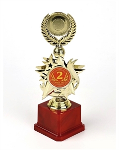Кубок 192, 2 место, наградная фигура, золото, подставка пластик, 23 см Сима-ленд