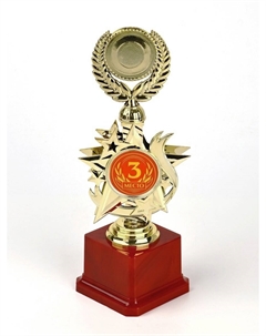 Кубок 192, 3 место, наградная фигура, золото, подставка пластик, 23 см Сима-ленд