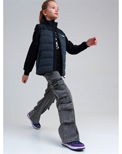 Брюки текстильные джинсовые для девочек Playtoday tween