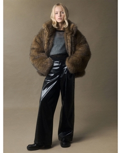 Широкие брюки из лакированной экокожи для девочек Sela