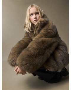 Короткая утепленная шуба для девочек Sela