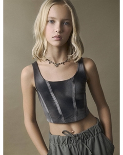 Укороченный топ в корсетном стиле для девочек Sela