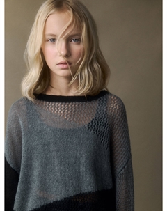 Укороченный джемпер ажурной вязки для девочек Sela