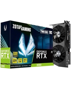 Видеокарта PCI-E GeForce RTX 3060 Twin Edge OC (ZT-A30600H-10M) 12GB GDDR6 192bit 8nm 1320/15000MHz HDMI/3*DP OEM Zotac