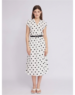 Платье в горошек с ремнём Zolla