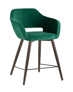 Стул полубарный Саймон велюр тёмно-зелёный Stool group