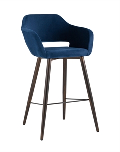 Стул барный Саймон велюр тёмно-синий Stool group