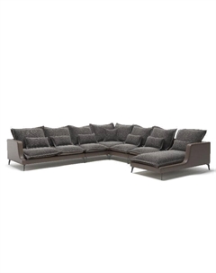Rey угловой диван с шезлонгом замша серый Top concept