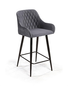 Стул полубарный Robert, бархат серый 27 Top concept