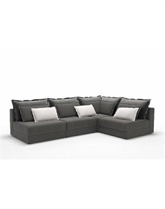 Incanto диван-кровать угловой без подлокотников велюр серый Top concept