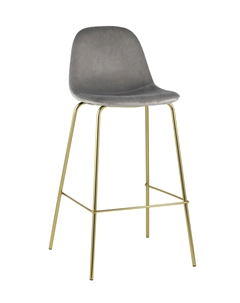 Стул барный Валенсия велюр серый золотые ножки Stool group