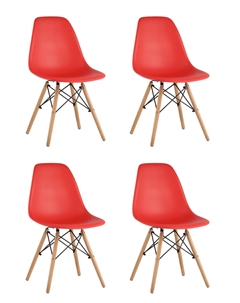 Стул DSW красный x4 Stool group