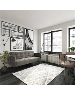 Monaco диван-кровать прямой трехместный, бархат серый 27 Top concept