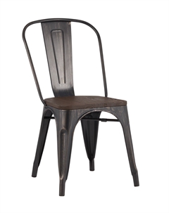 Стул TOLIX WOOD черный патина золото Stool group