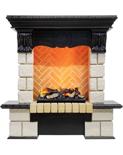 Каминокомплект Pierre Luxe - Венге / Шампань (Высота 975мм) с очагом Cassette 400 LNH-INT (с дровами) Dimplex
