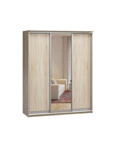 Шкаф-купе Байкал-3-160-200 Дуб Сонома 1 зеркало Диван.ру