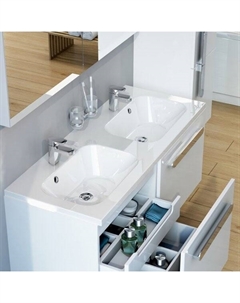 Сдвоенный умывальник Chrome 1200 с открытым переливом Ravak