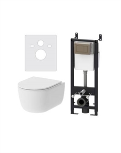 DX86.IS10151.1700 Инсталляция с подвесным унитазом безободковый с сиденьем микролифт и клавишей Damixa