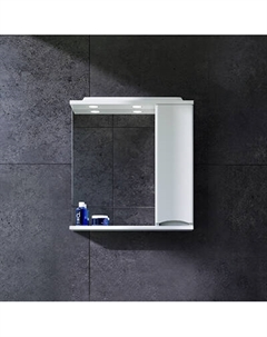 M80MPR0651WG Зеркальный шкаф с подсветкой 65 см, правый, белый глянец Am.pm.