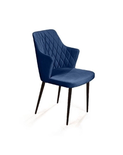 Стул с подлокотниками Hunt, бархат синий 29 / чёрный конус Top concept