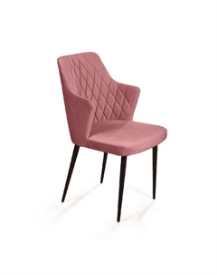 Стул с подлокотниками Hunt, бархат пудровый 15 / чёрный конус Top concept